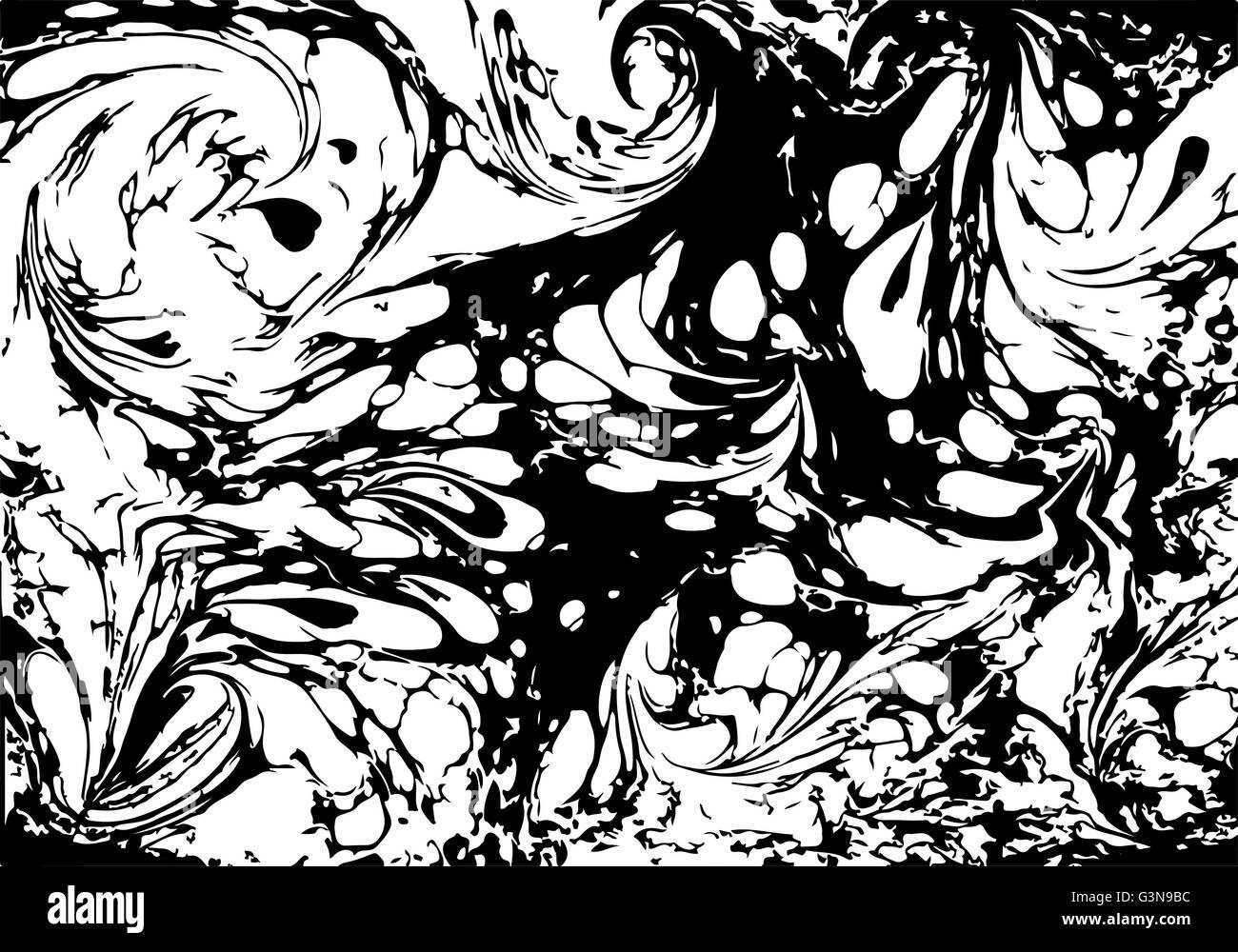 Vector black and white marbled abstract background Stock Vector Image ...