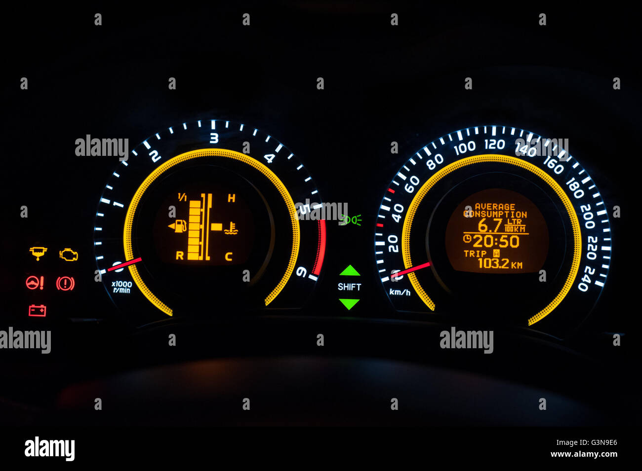 Car dashboard illuminated hi-res stock photography and images - Alamy