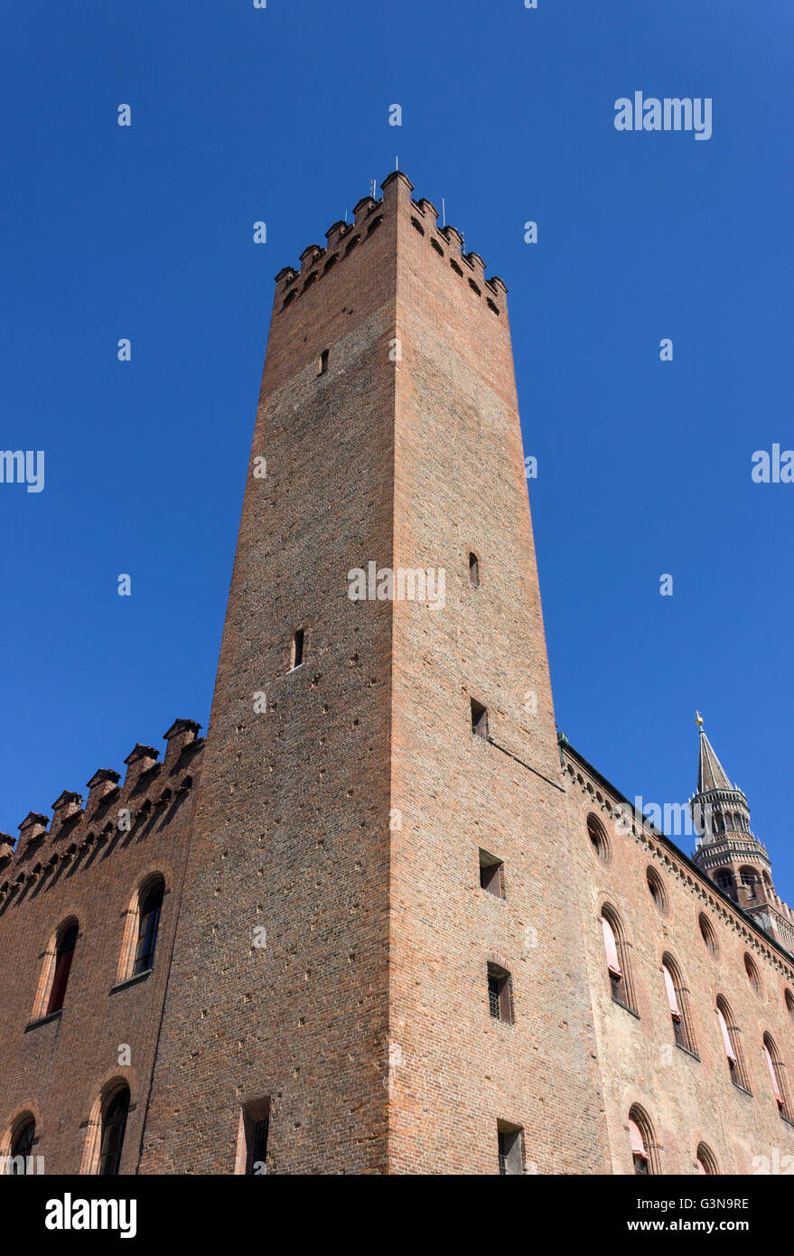 Italy, Lombardy, Cremona, view of the city hall towers Stock Photo