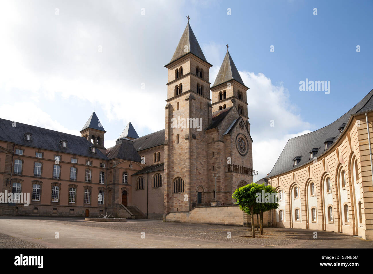 Basilica and former Abbey of St. Willibrord, Echternach, Luxembourg, Europe Stock Photo