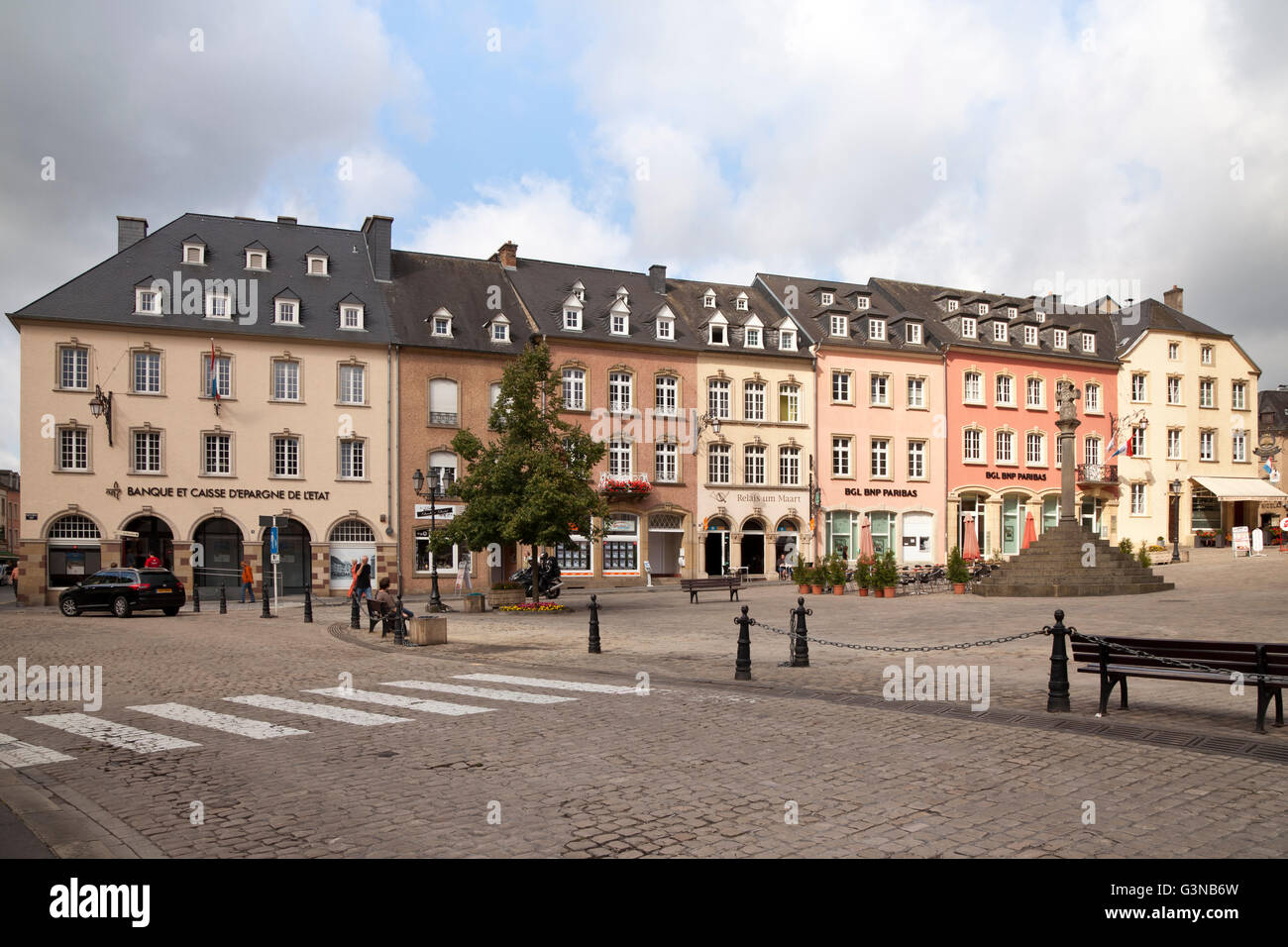 Marktplatz square, Echternach, Luxembourg, Europe, PublicGround Stock Photo