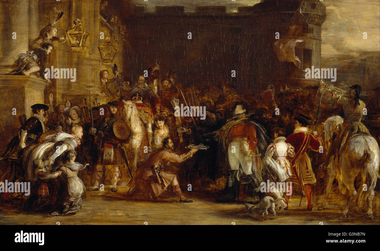Sir David Wilkie - The Entrance of George IV at the Palace of Holyroodhouse  - Stock Photo