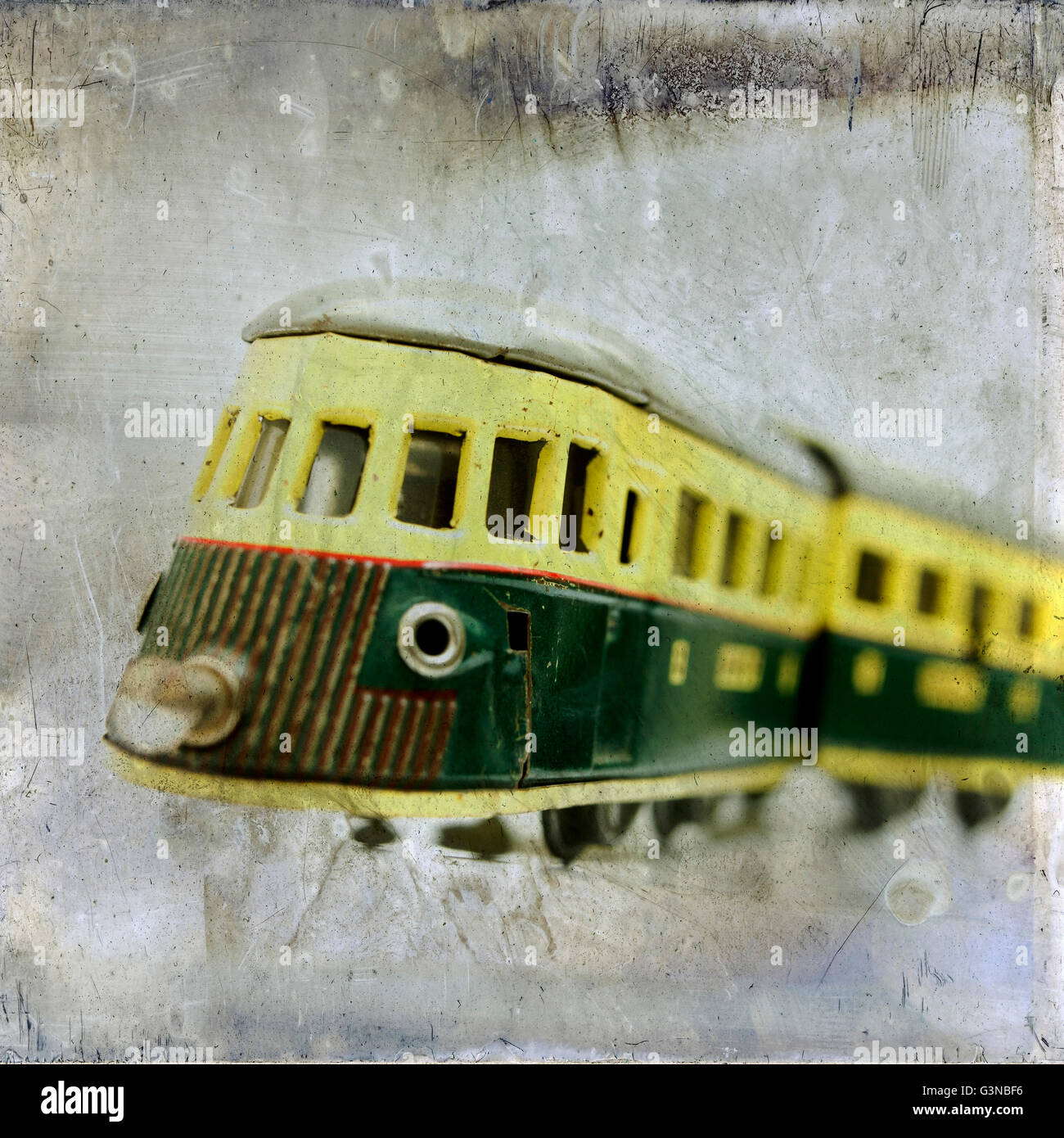 Old electric train, vintage look Stock Photo