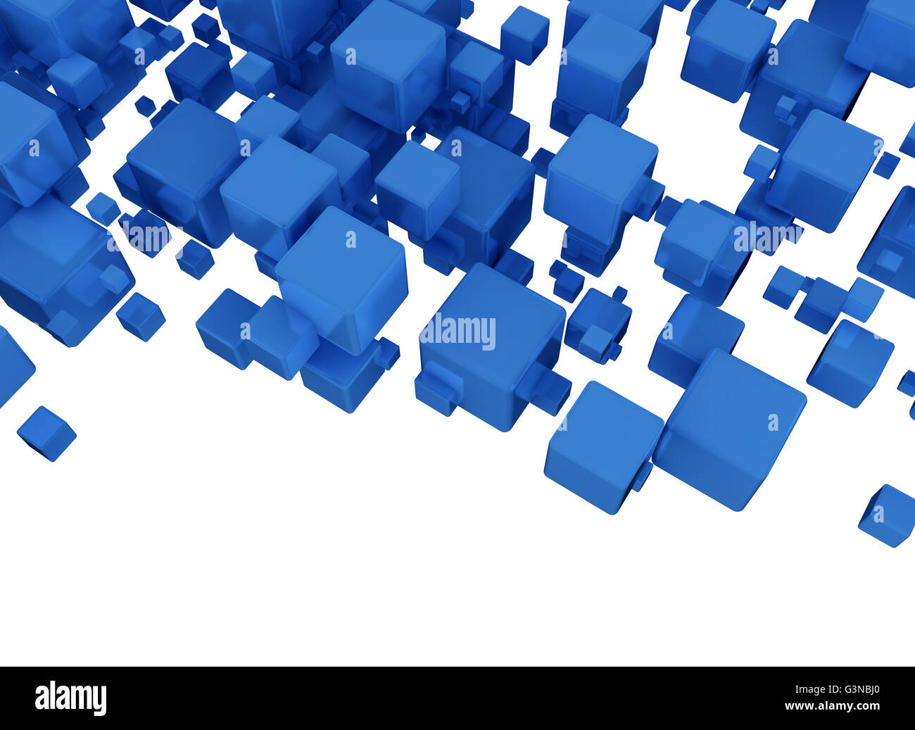 3D Blue Cubes Isolated on white background Stock Photo - Alamy