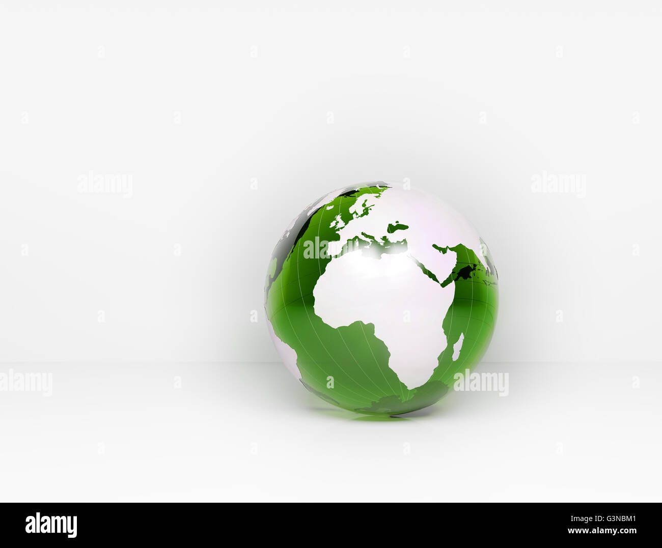 Green glass world globe Stock Photo