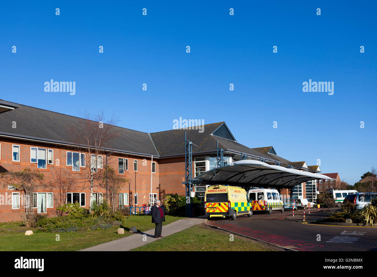 Exterior of st richards chichester hospital stock photo alamy
