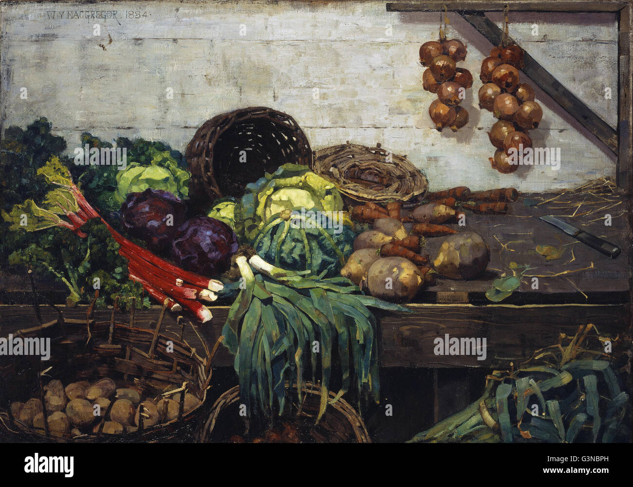 William York MacGregor - The Vegetable Stall Stock Photo