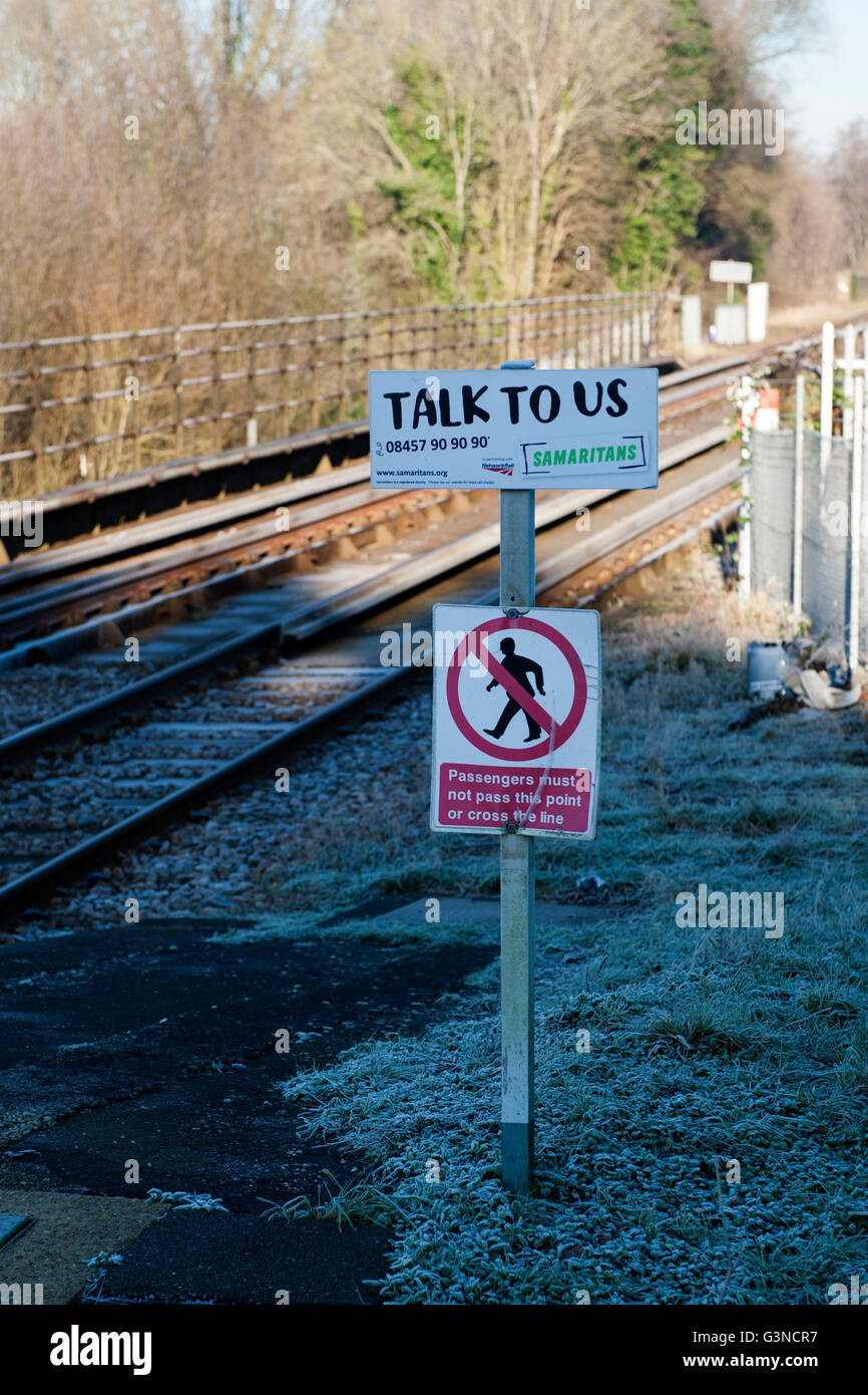 Sign for 'The Samaritans Ashurst Railway Station UK Stock Photo Alamy