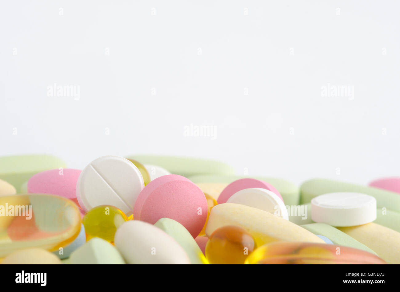 Opioid Pills a powerful drug addictive Stock Photo