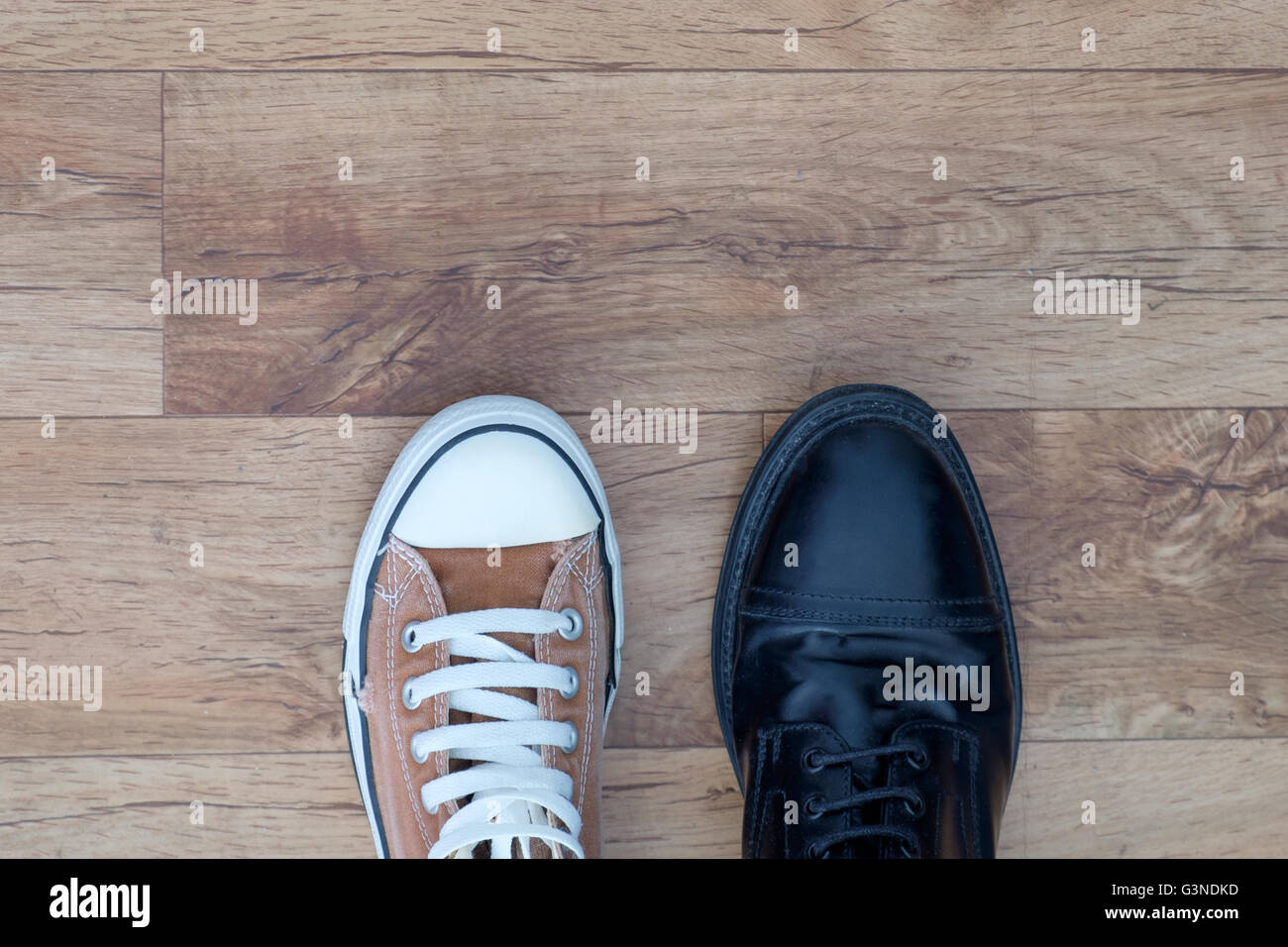 Sneakers and formal shoes Stock Photo Alamy