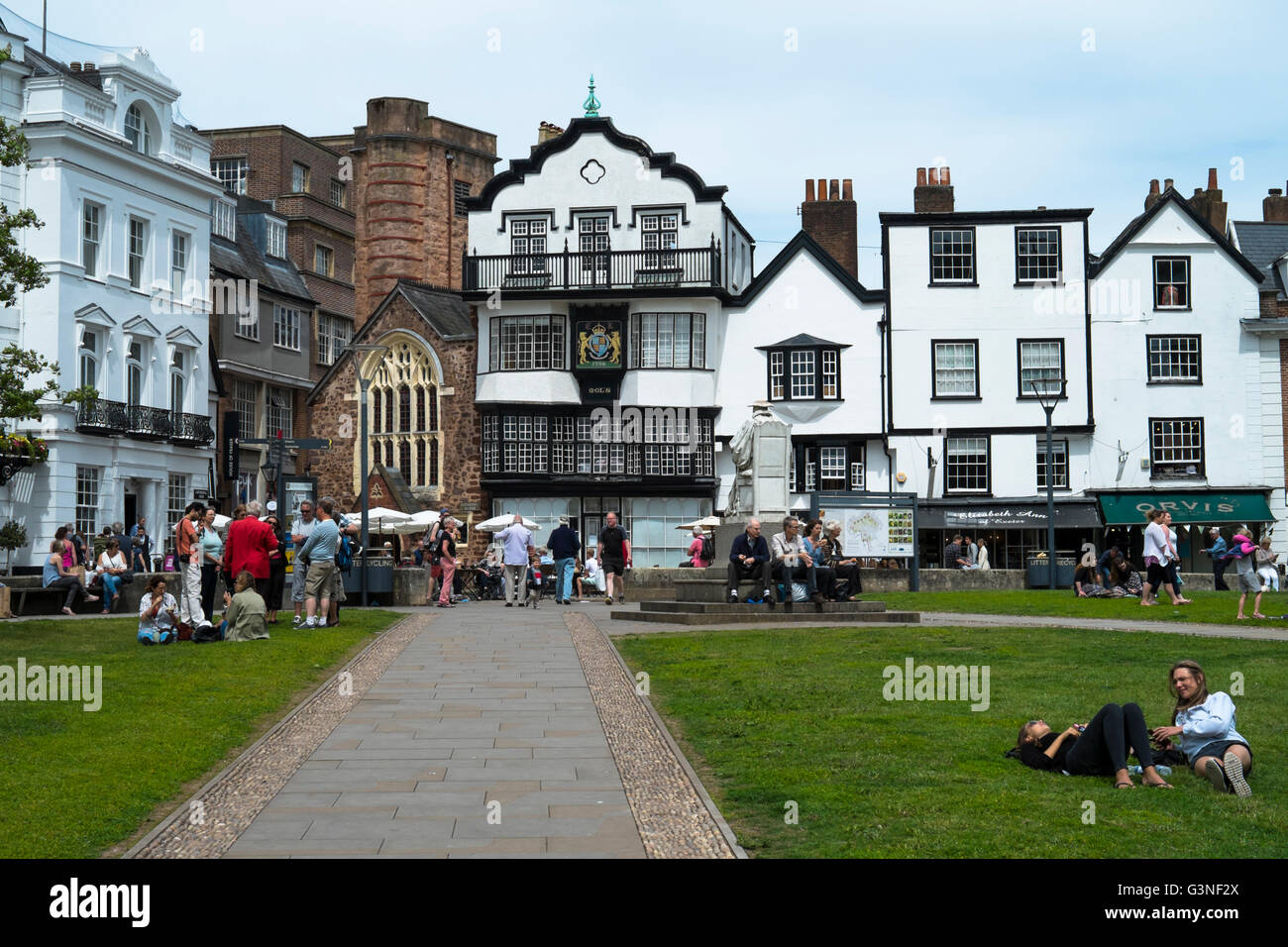 Exeter Capital city of Devon England UK Cathedral Yard Stock Photo