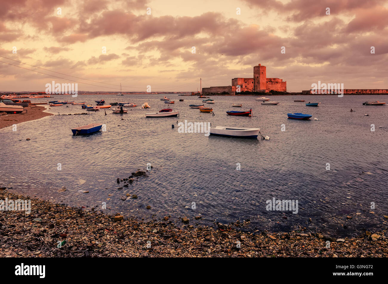 Sicily, Italy: fishermen's harbor in Trapani Stock Photo