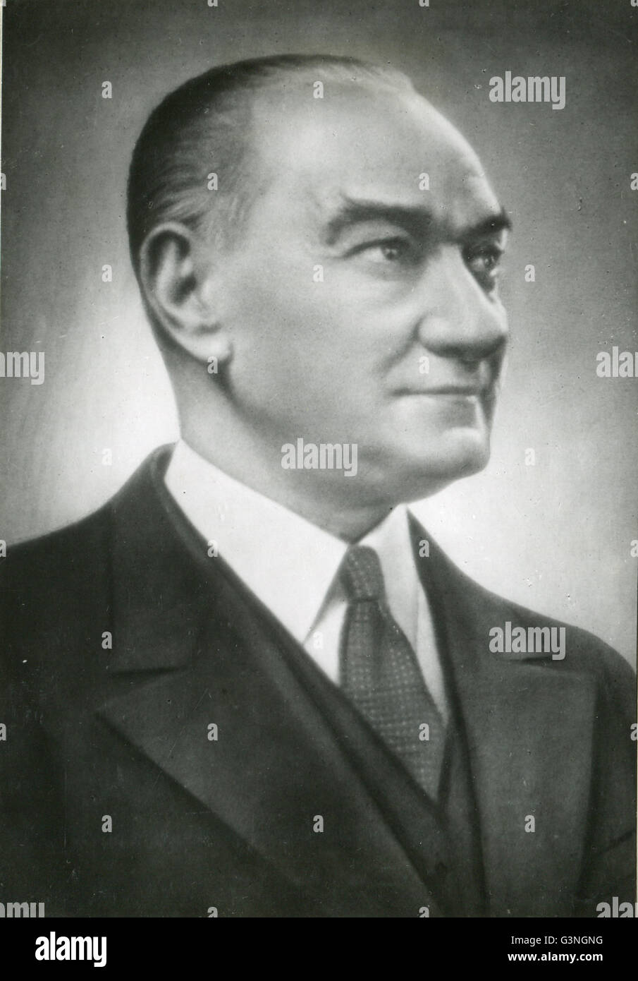 Portrait of Mustafa Kemal Ataturk (1882-1938), the first president of ...