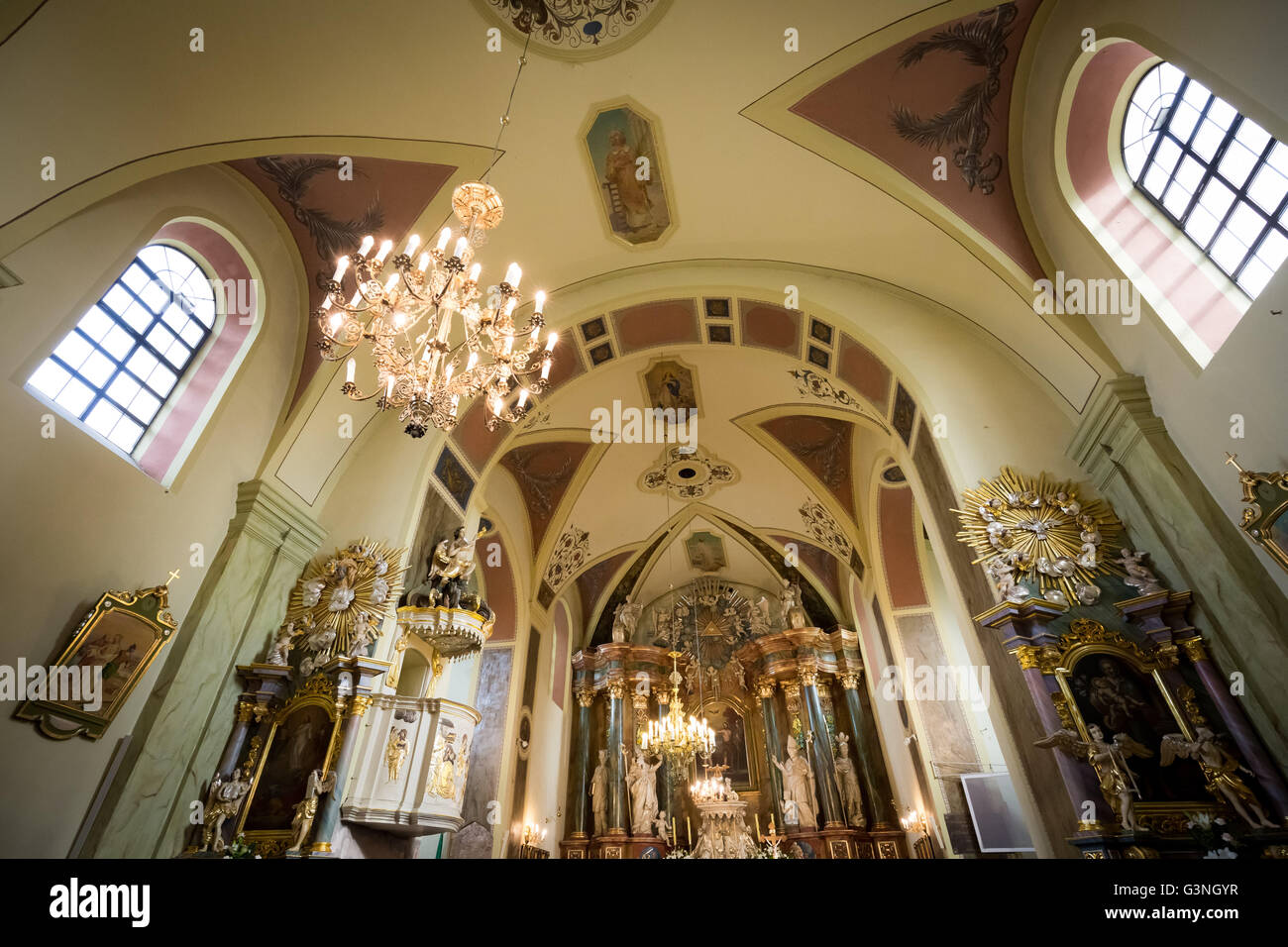 Church of Saint John the Baptist in Olsztyn, Poland Stock Photo
