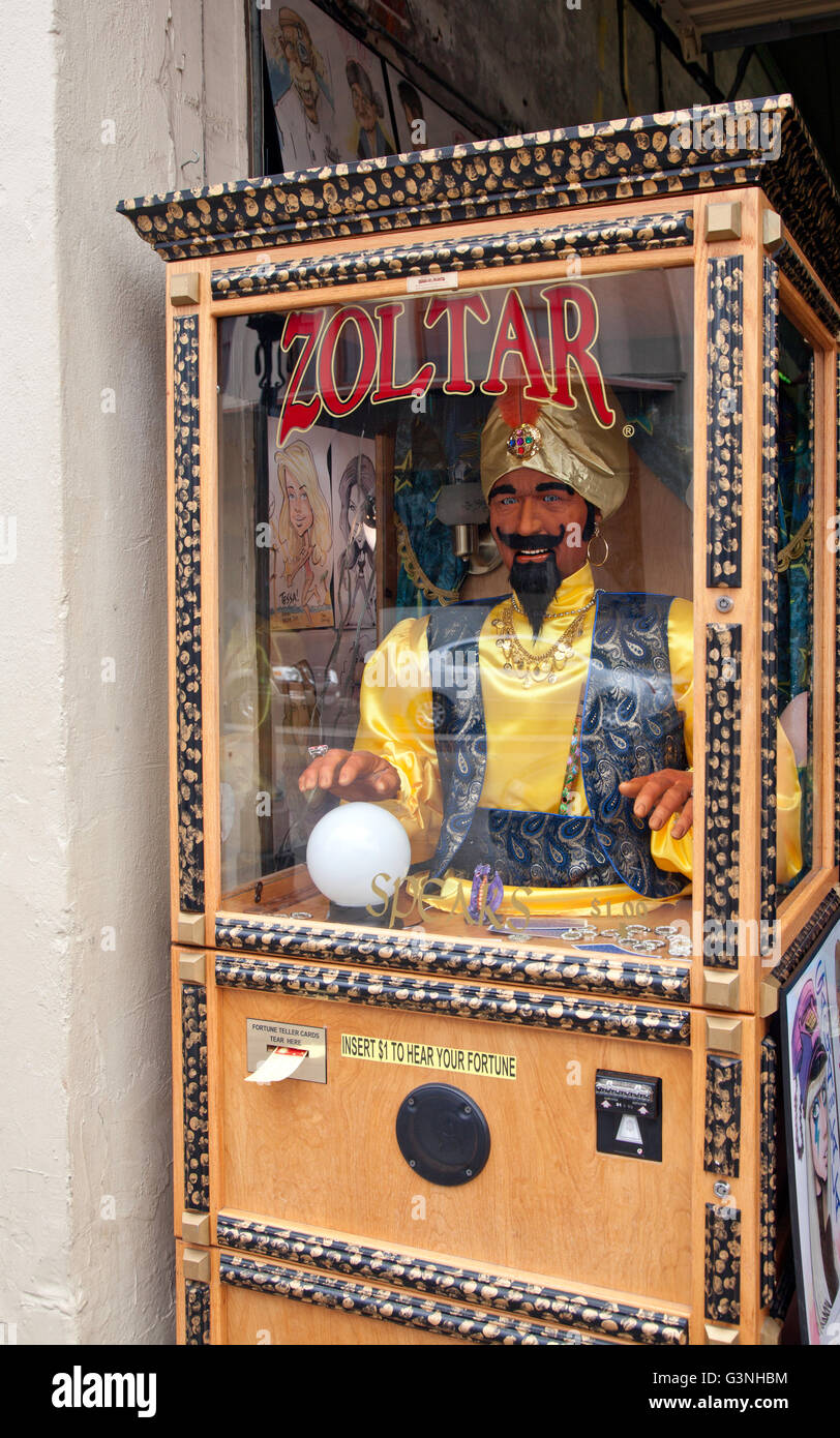 Galveston, Texas Zoltar the fortune teller holds sway on The Strand, the heart of this island