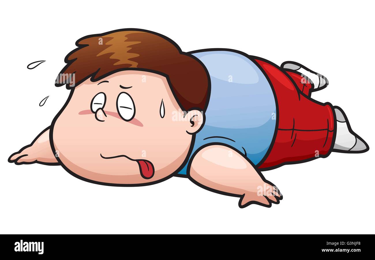 Vector illustration of Fat man tired Stock Vector Image & Art - Alamy