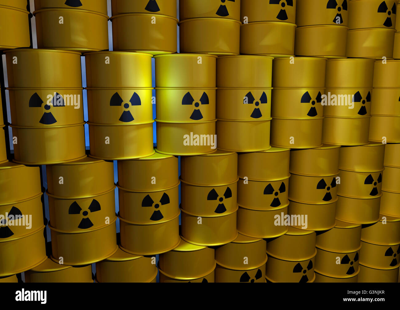 Stacked barrels of nuclear waste Stock Photo Alamy