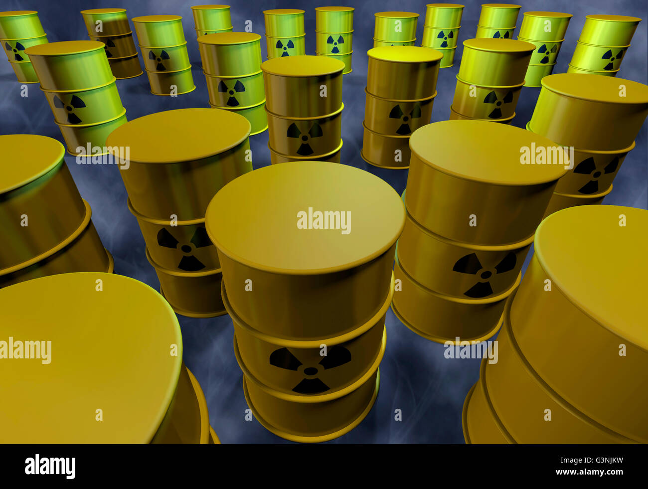 Nuclear waste barrels Stock Photo Alamy