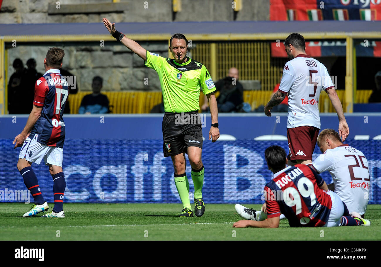 Bologna, Italy. 16th Apr, 2016. The referee Abisso during the Serie A