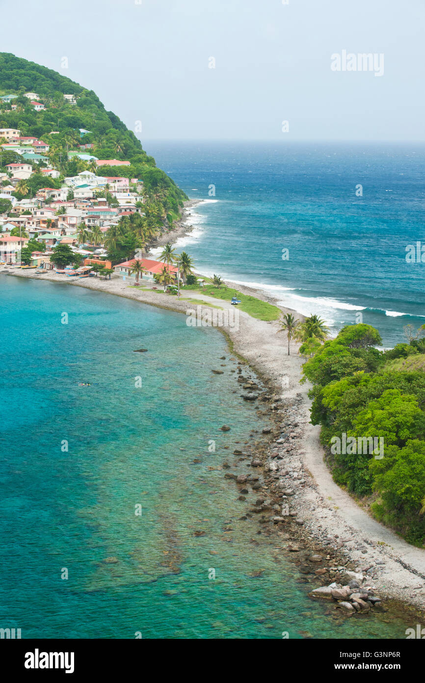 Cachacrou headland overlooking the village and bay of Scotts Head