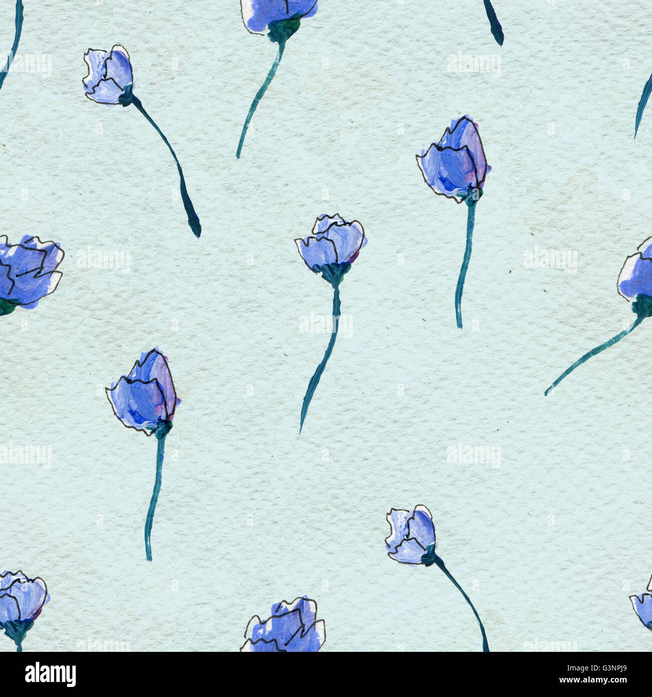 Seamless watercolor floral pattern Stock Photo - Alamy