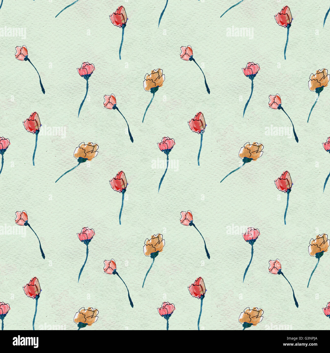 Seamless watercolor floral pattern Stock Photo - Alamy