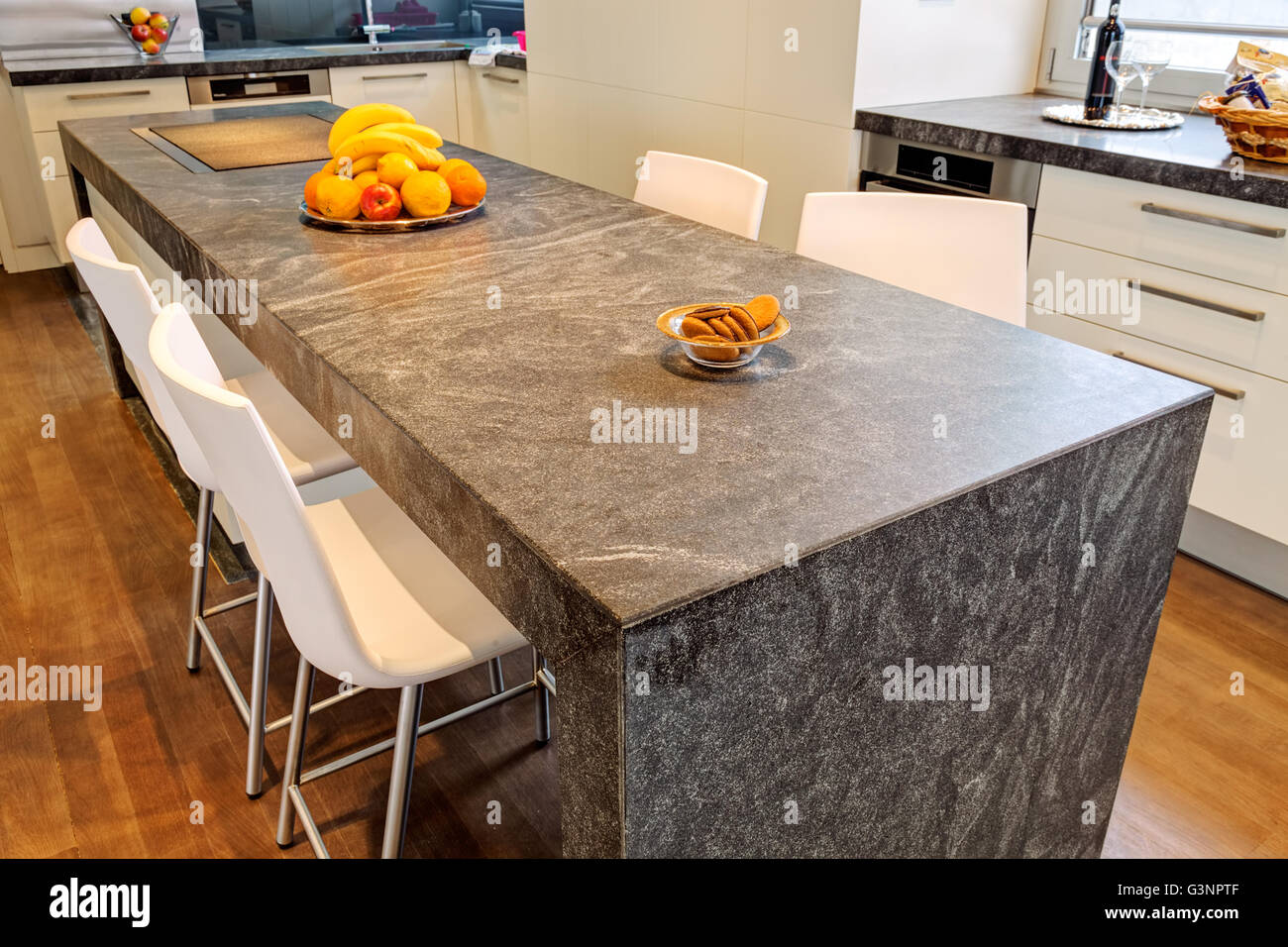 modern kitchen interior withl sink and appliances Stock Photo - Alamy
