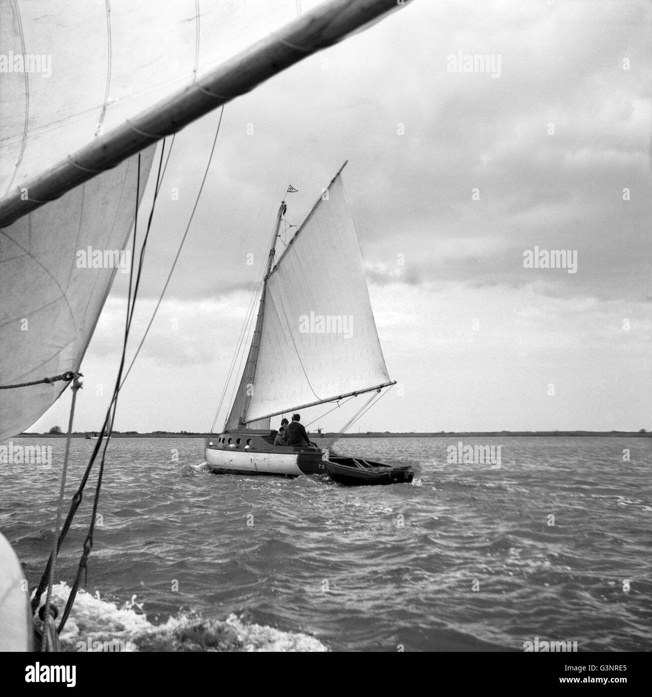 Sailing on Horsey Mere, Norfolk, England Stock Photo