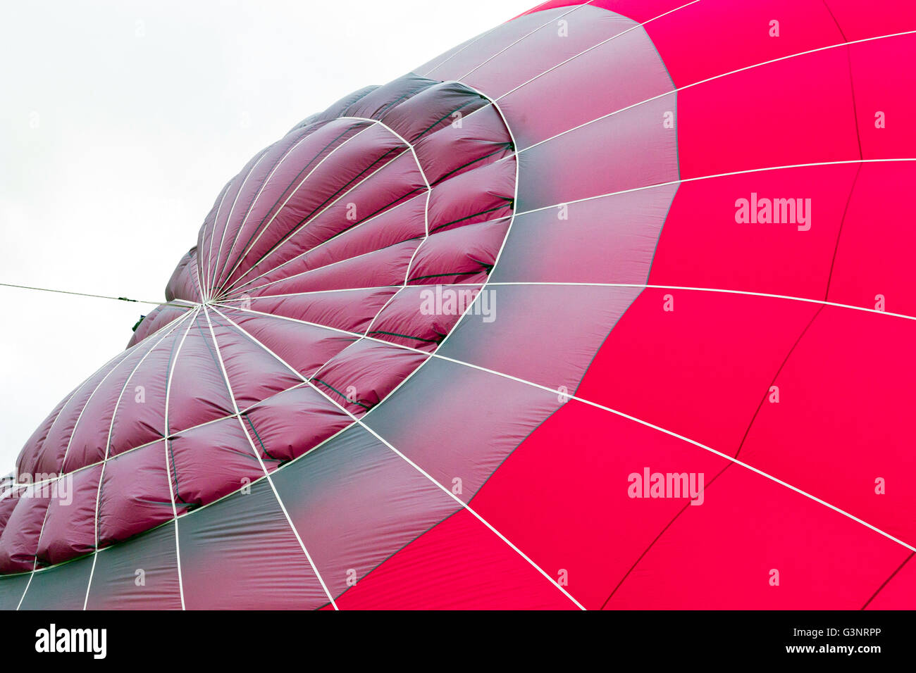 Hot air balloon being inflated at the Bristol Balloon Fiesta, 2013. Stock Photo