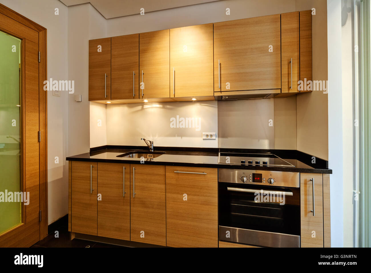 modern kitchen interior with sink and appliances Stock Photo - Alamy