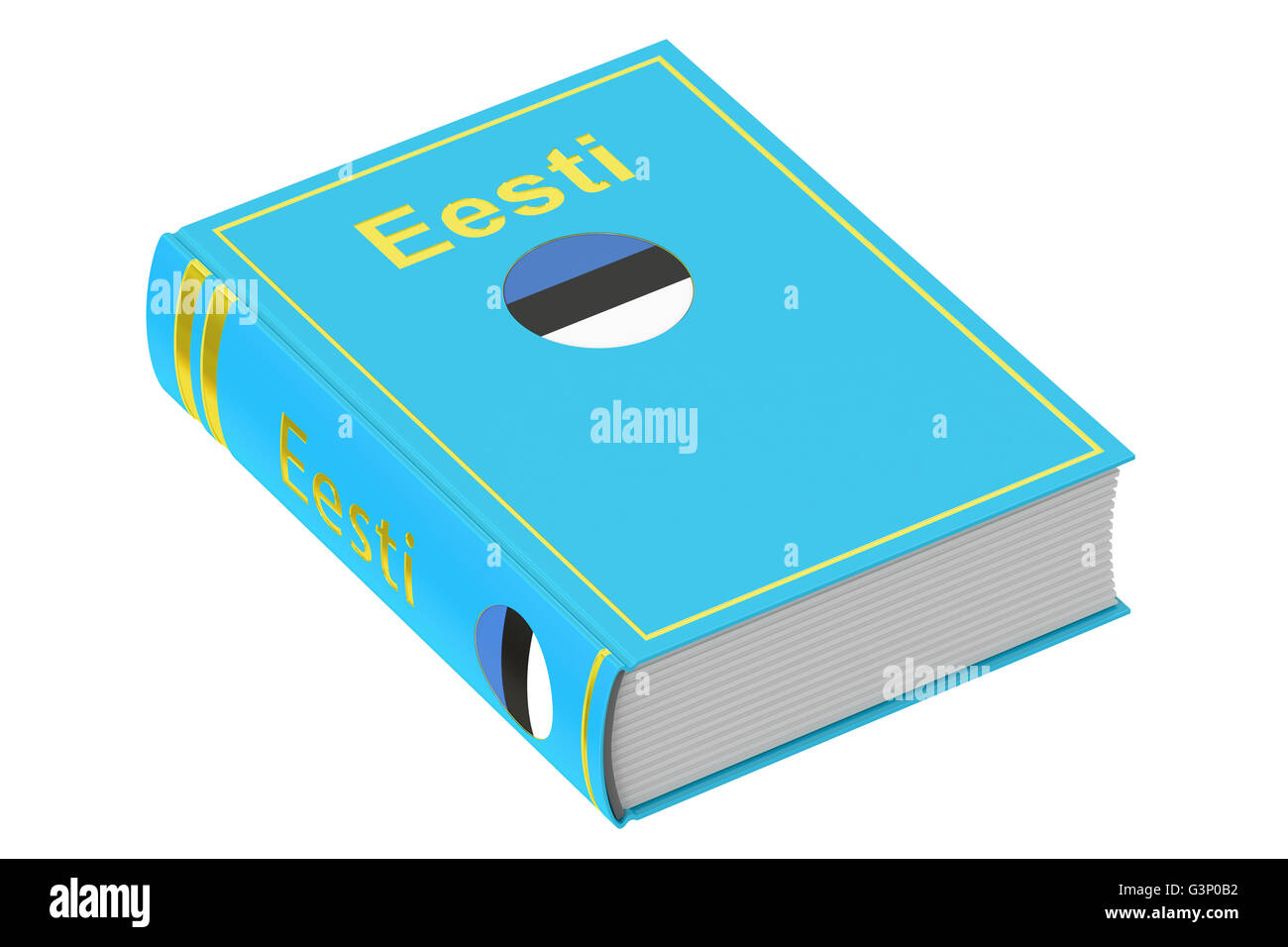 Estonian language textbook, 3D rendering isolated on white background ...