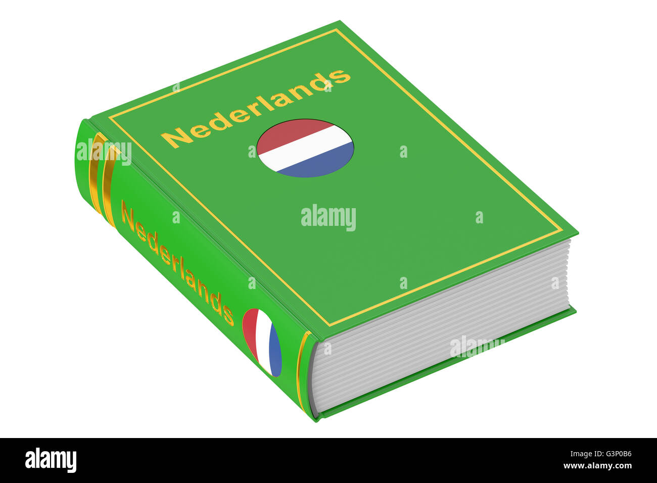 Netherlandish language textbook, 3D rendering isolated on white background Stock Photo