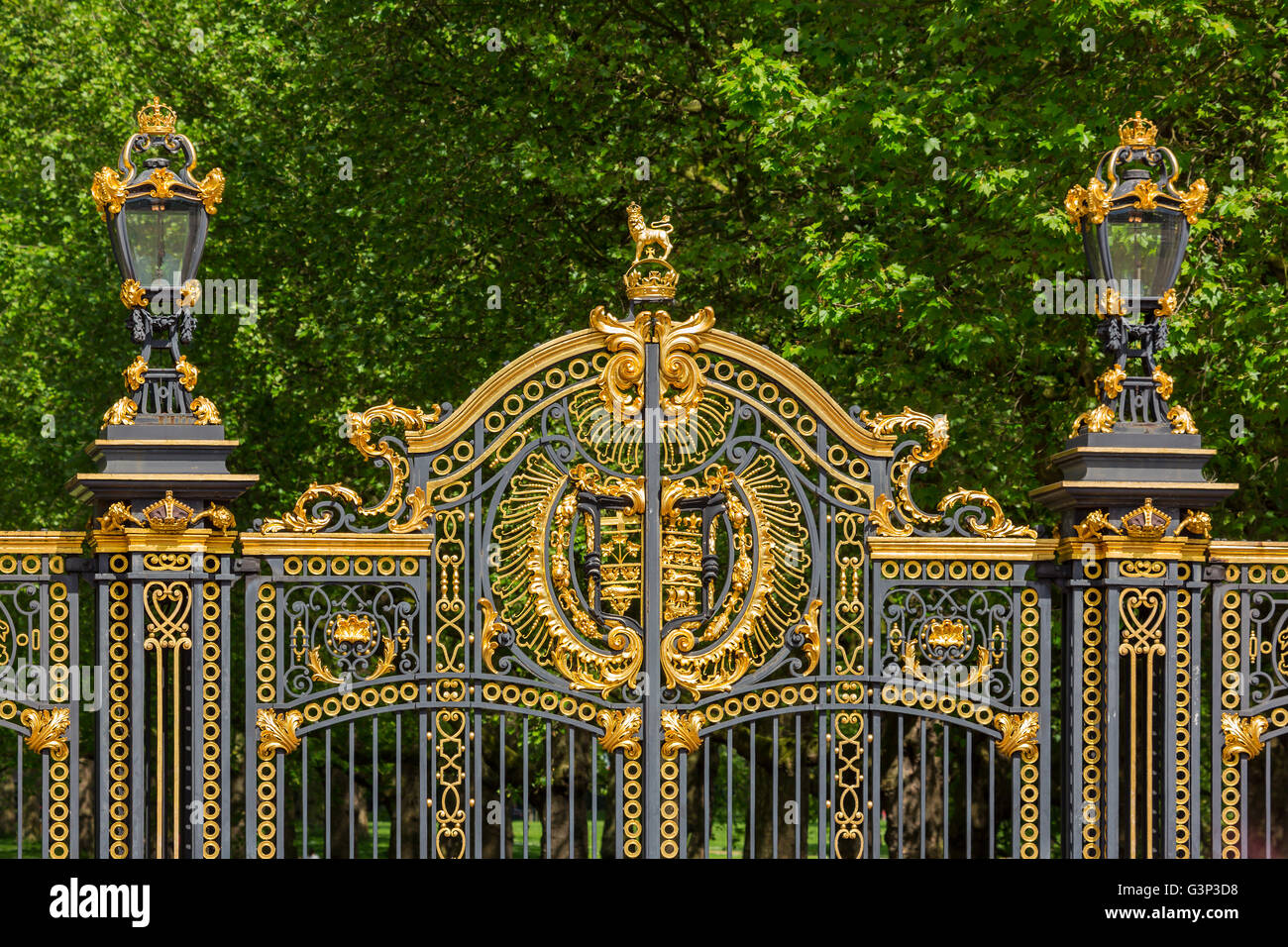 Royal gate at Buckingham during a sunny day Stock Photo
