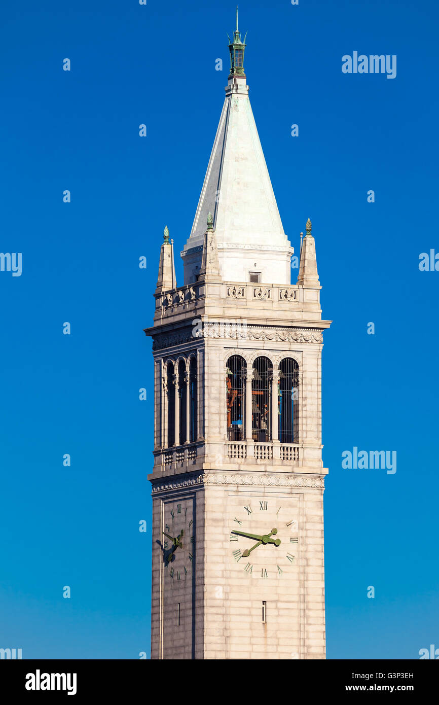 Campanile in Berkeley, California, in a sunny day, with nobody Stock Photo