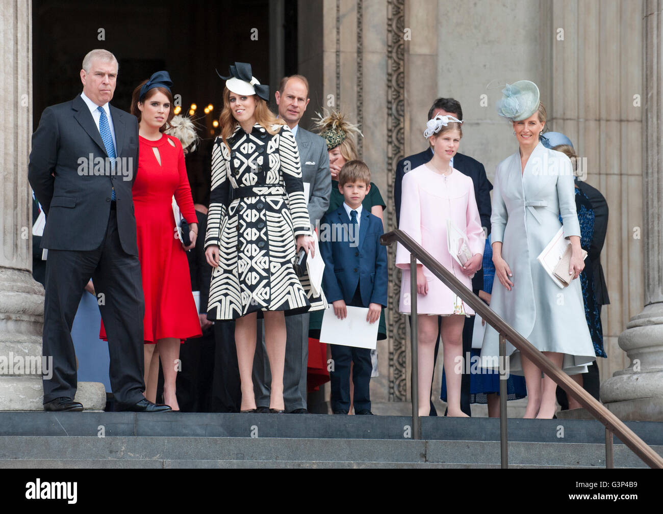 Members of the Royal family attending HM The Queen's 90th birthday