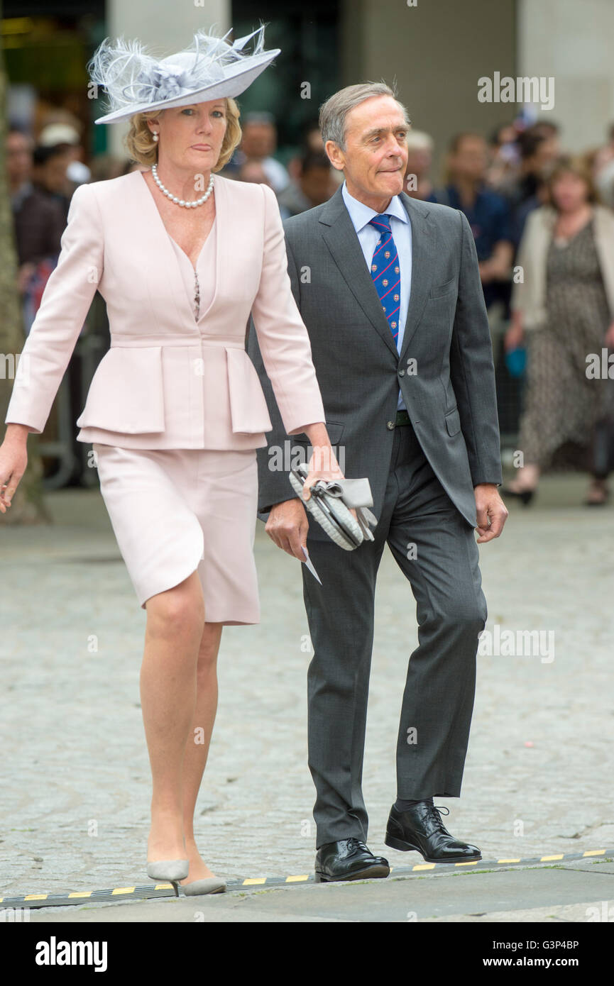 The Duke and Duchess of Westminster attending the ninetieth birthday service for HM The Queen At St Pauls Cathedral in London. Stock Photo
