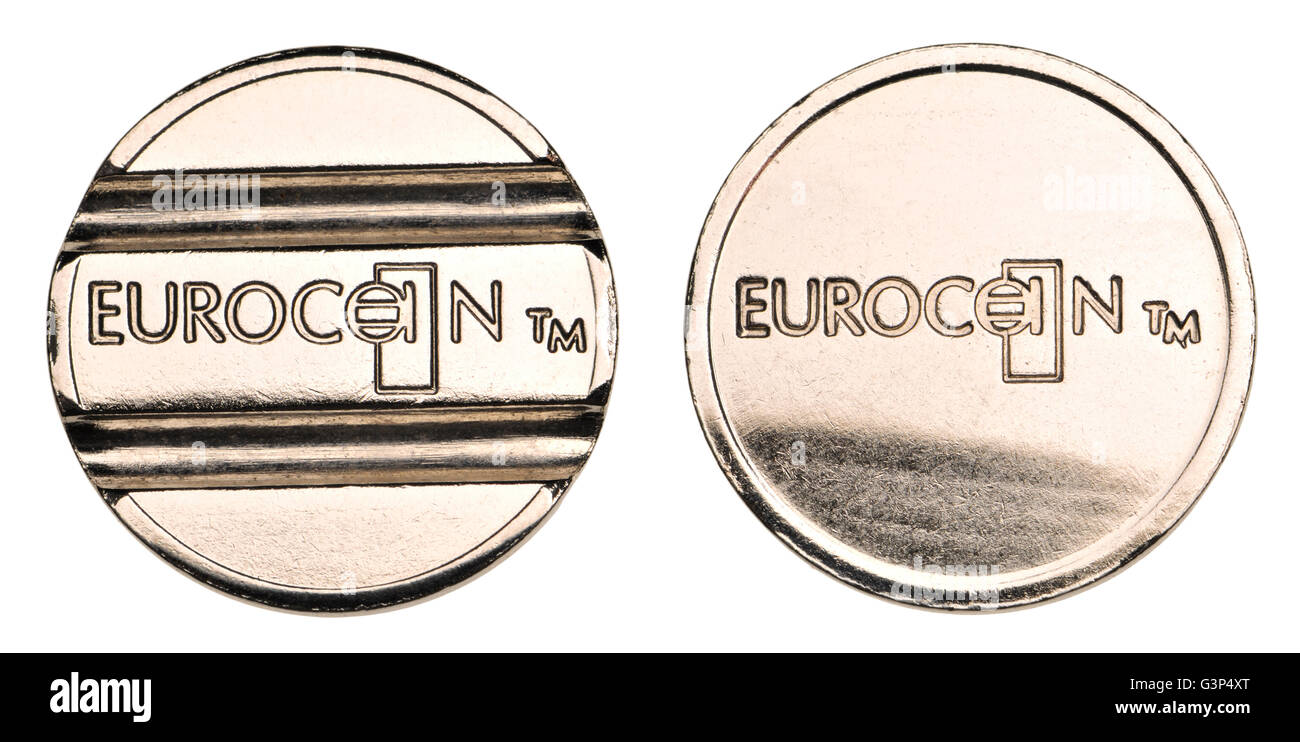 Eurocoin TM double groove token, used in a variety of vending machines Stock Photo