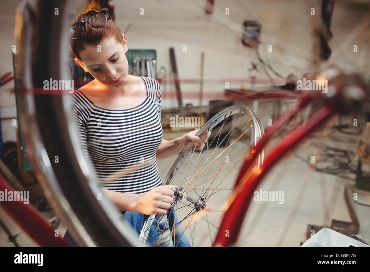 Woman behind the wheel hi-res stock photography and images - Alamy