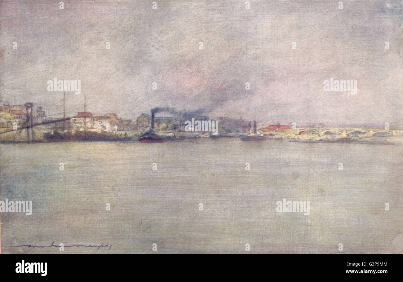 PARIS Steamers at Charenton, antique print 1909 Stock Photo Alamy