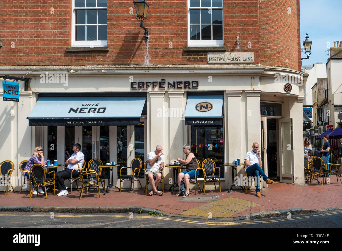 Caffe Nero Coffee House Meeting House Lane Brighton Sussex Stock Photo