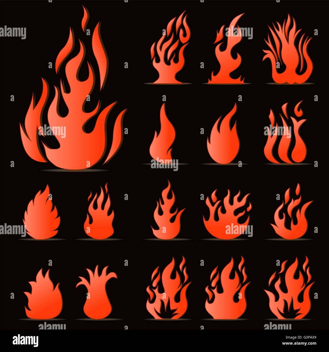 Flame icons set Stock Vector Image & Art - Alamy