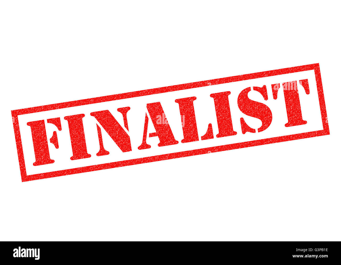 FINALIST red Rubber Stamp over a white background. Stock Photo