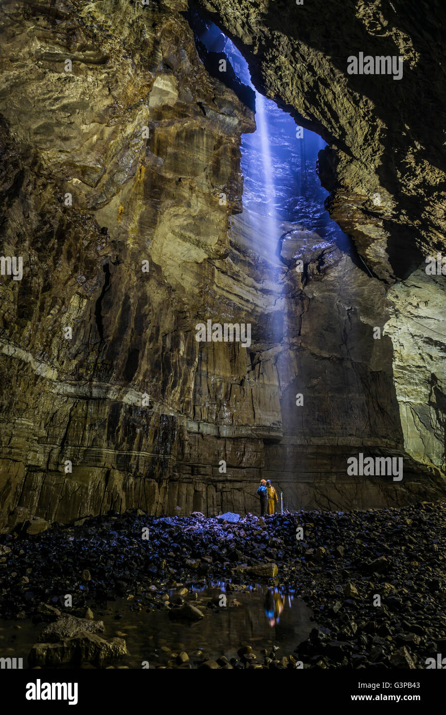 Gaping Gill main chamber Stock Photo - Alamy