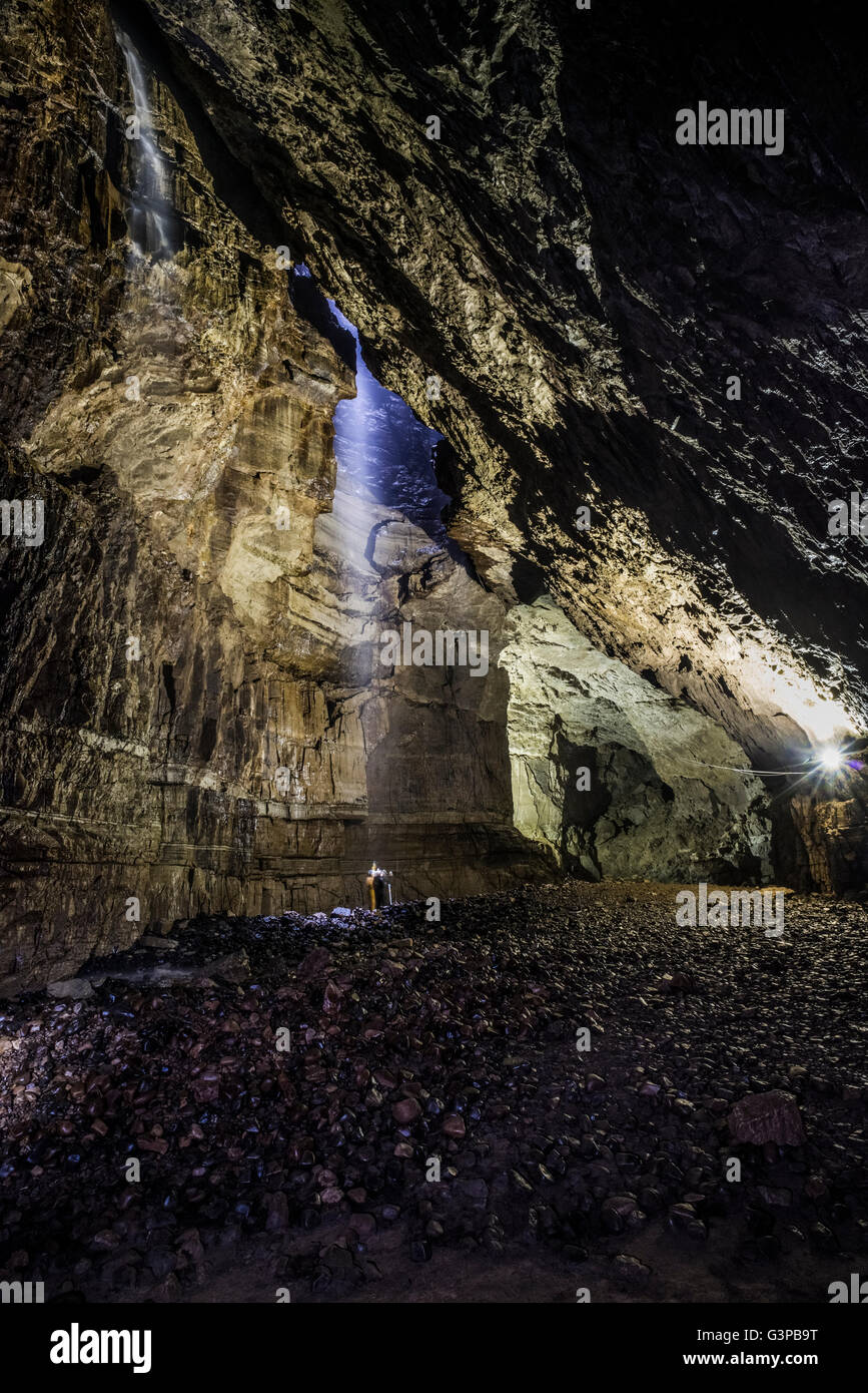 Gaping Gill main chamber Stock Photo - Alamy