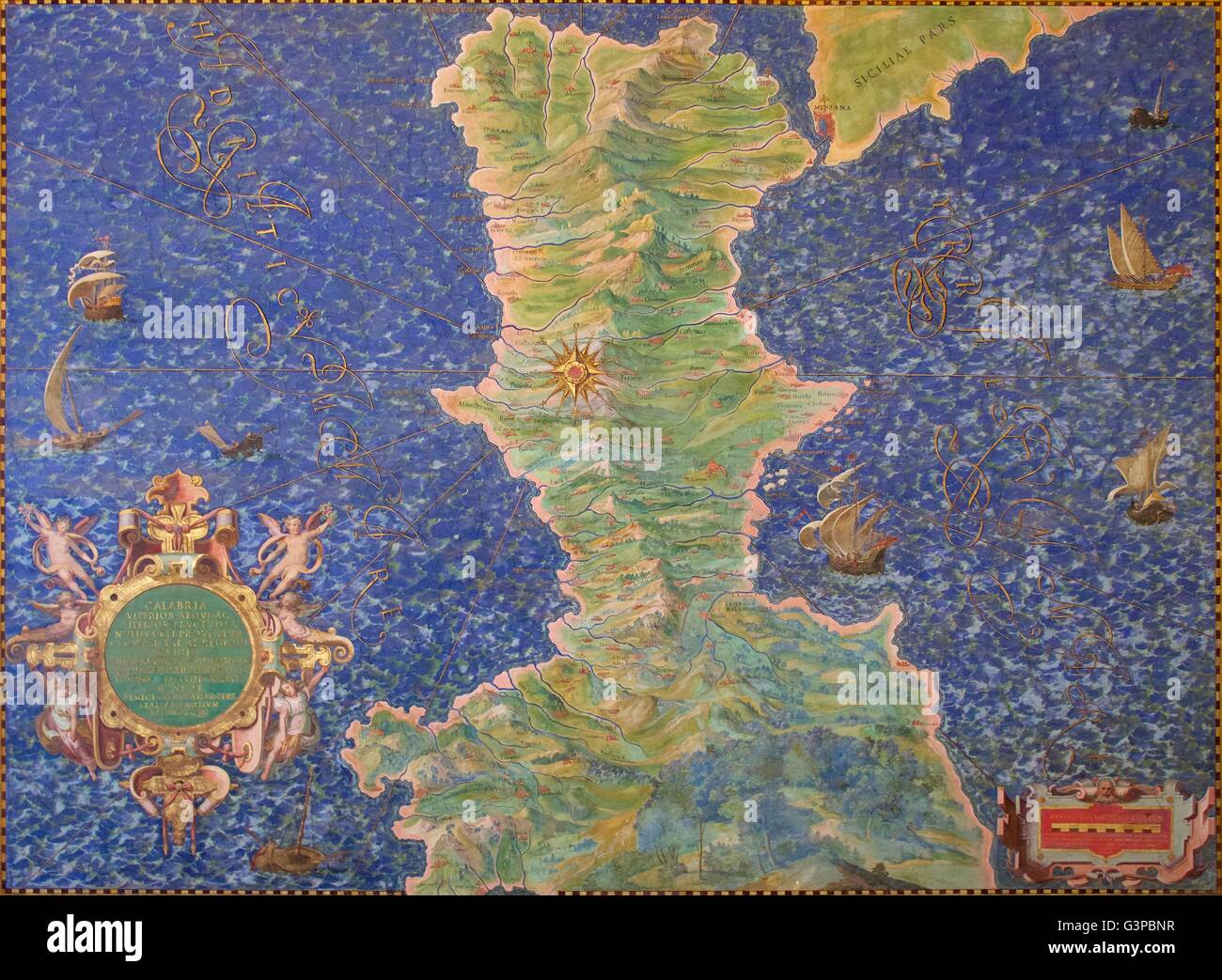 Map of Calabria by Ignazio Danti - Map Of Calabria By Ignazio Danti Gallery Of Maps Vatican Museums Rome G3PBNR