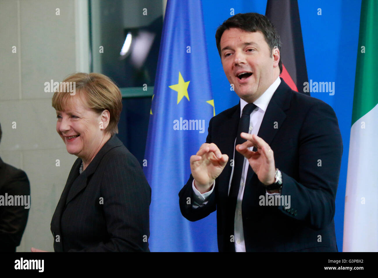 BKin Angela Merkel, Matteo Renzi - Treffen der dt. Bundeskanzlerin mit dem italienischen Ministerpraesidenten, Bundeskanzleramt, Stock Photo