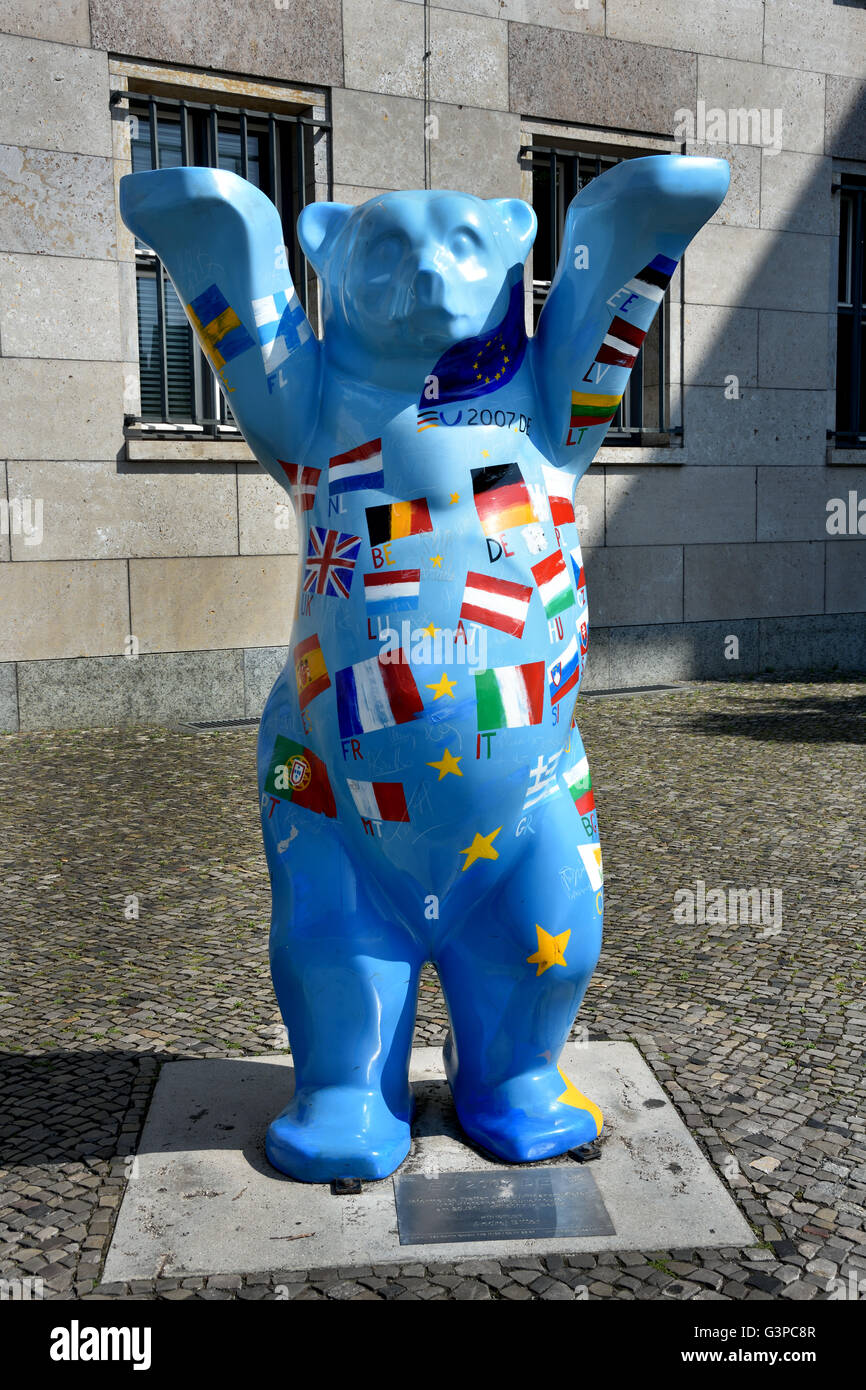 The Painted bear on the street - a traditional symbol of Berlin Germany Stock Photo