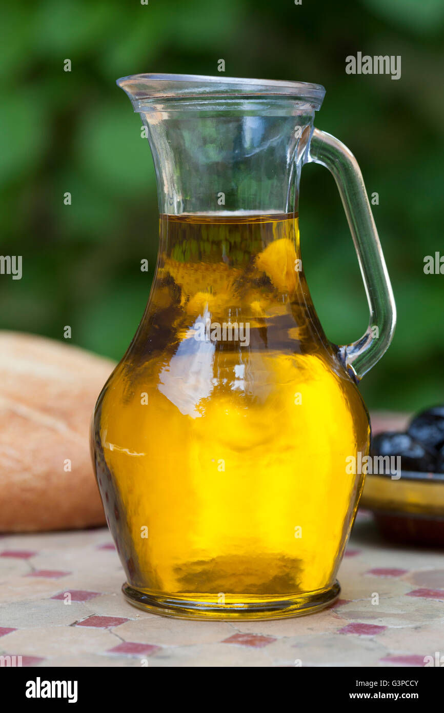 Jar with Moroccan olive oil Stock Photo Alamy