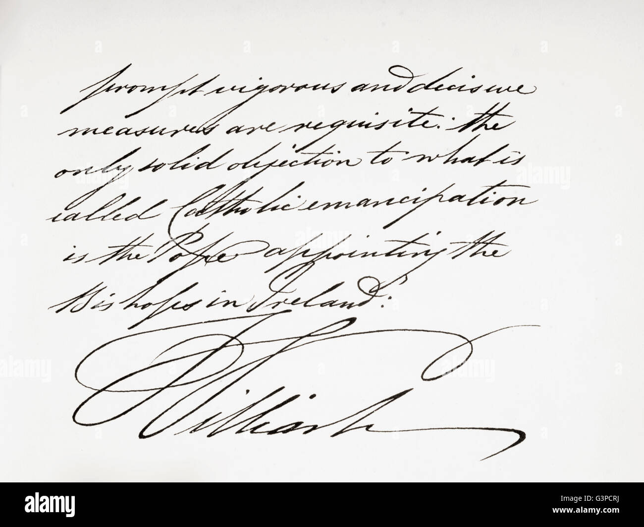 William IV, 1765 to 1837.  King of Great Britain and Ireland and King of Hanover.  Hand writing sample. Stock Photo