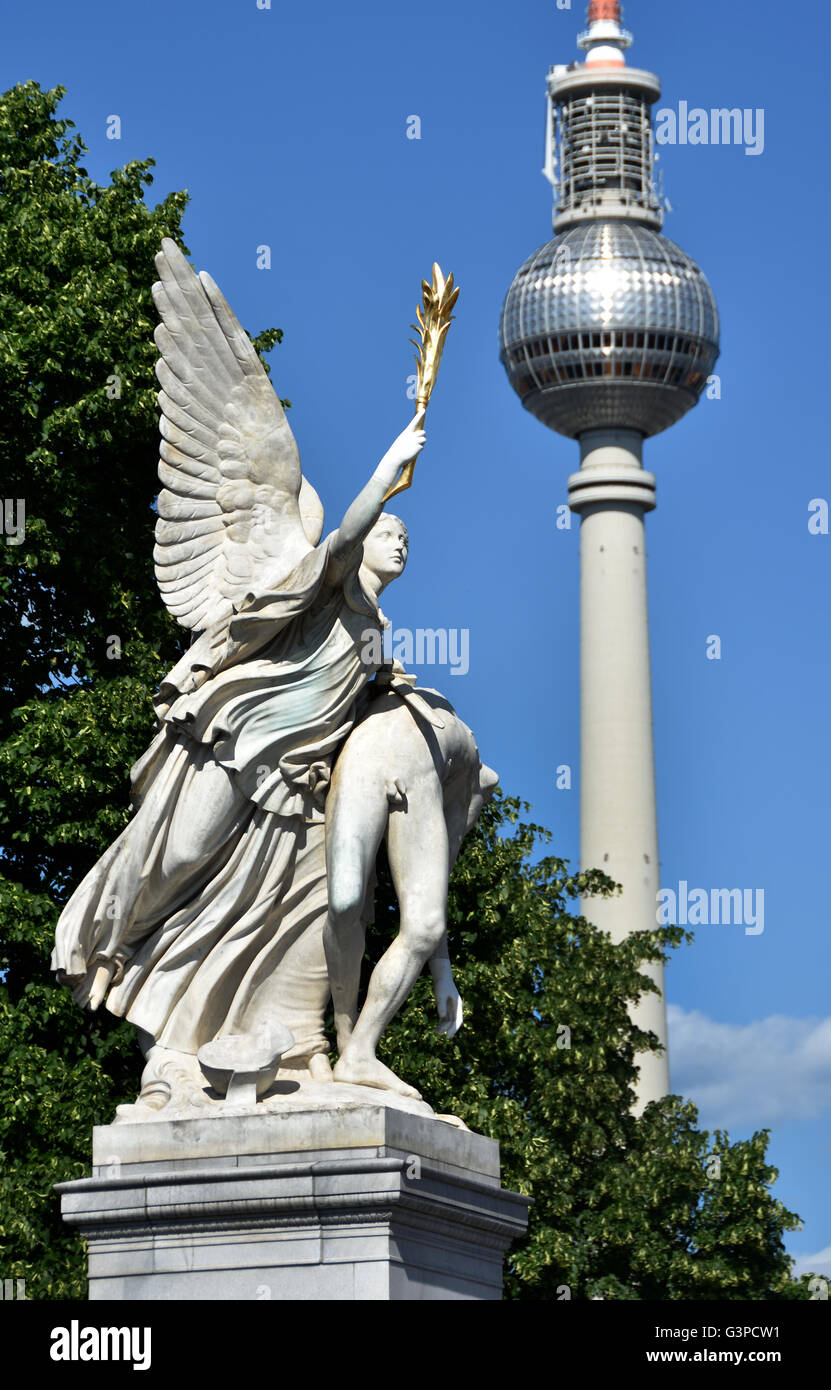 Fernsehturm TV Television Tower ( near Alexander Platz )  Spandauer Strasse Mitte Berlin Germany Stock Photo